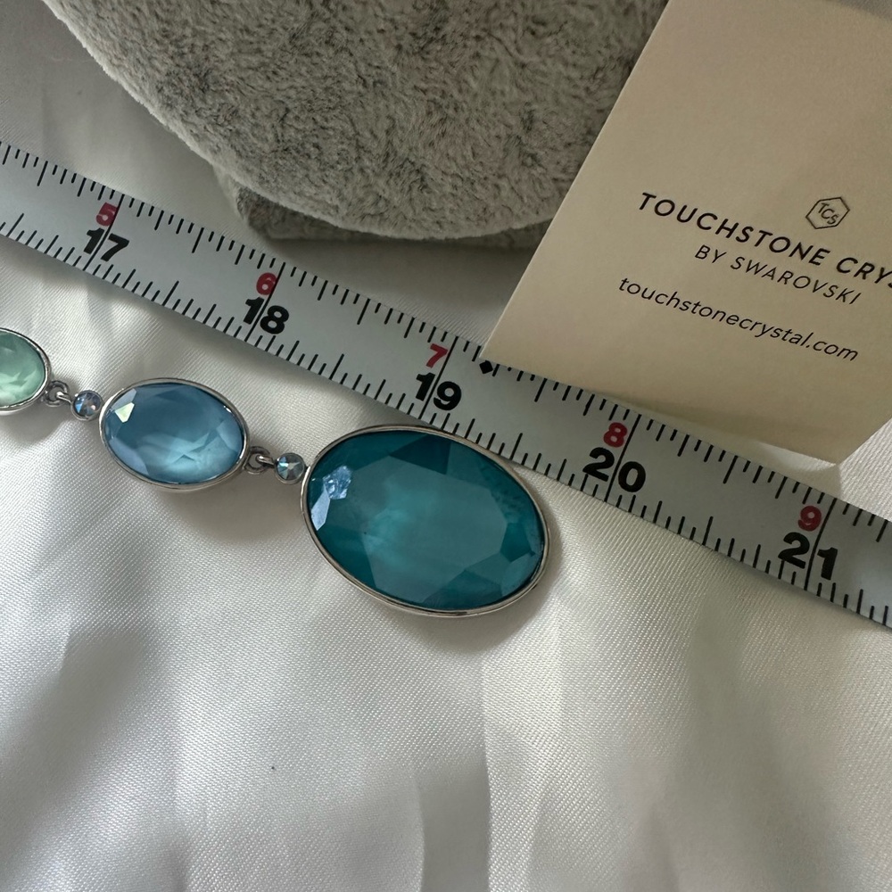 Touchstone Crystal Adjustable Blue Statement Neck… - image 4
